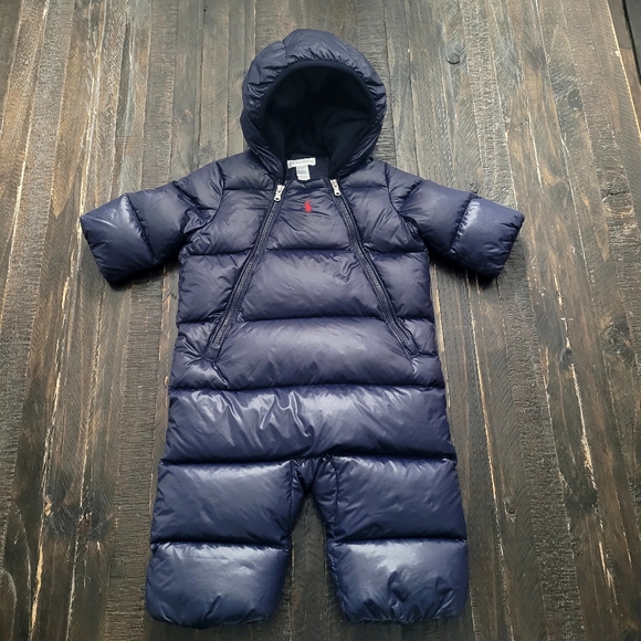 Ralph Lauren Baby Down Snowsuit Winter Puffer One Piece Size 6M